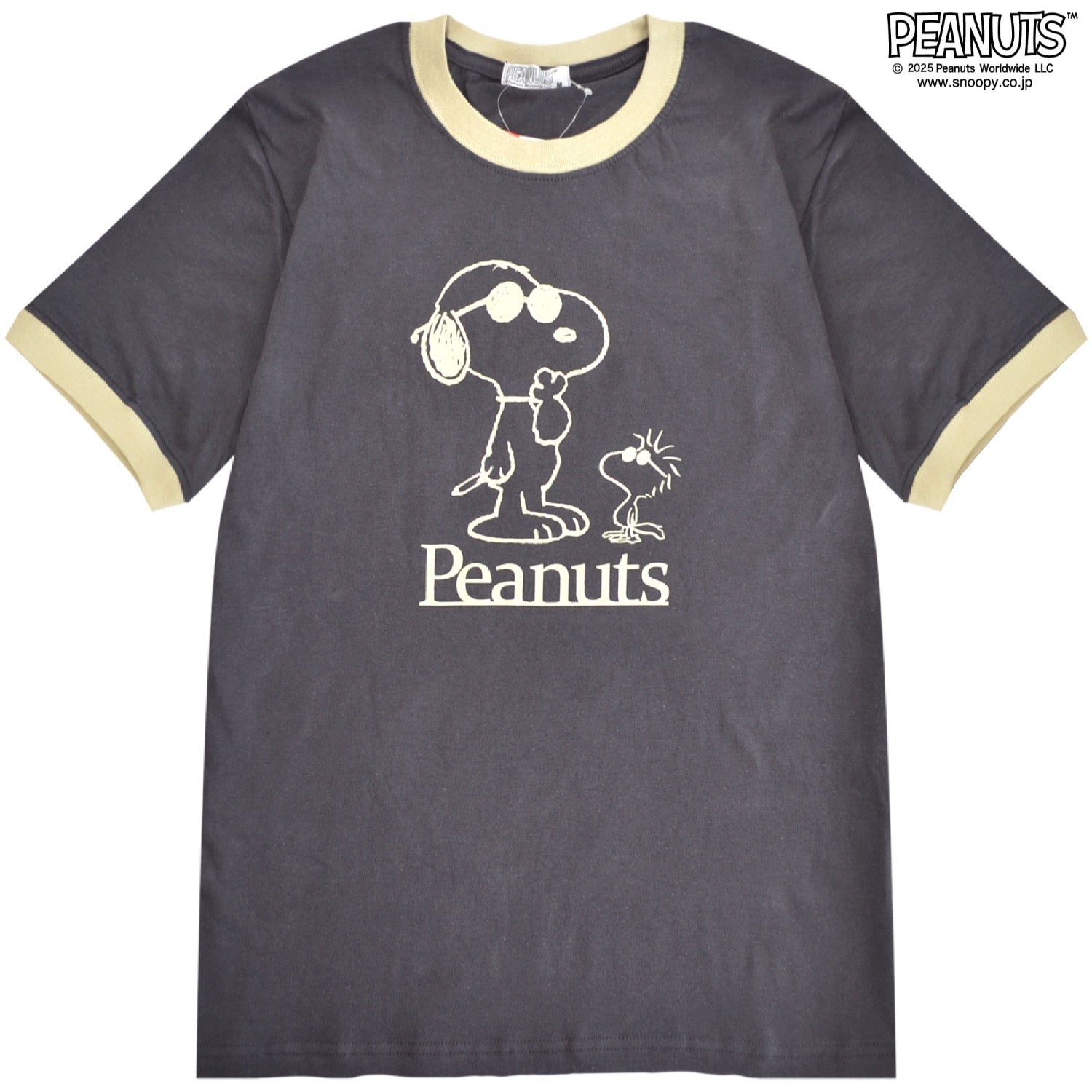 スヌーピー ジョークール ウッドストック チャーリーブラウン リンガーネック Tシャツ 半袖 トップス 友達柄 SNOOPY PEANUTS s1152-418sp
