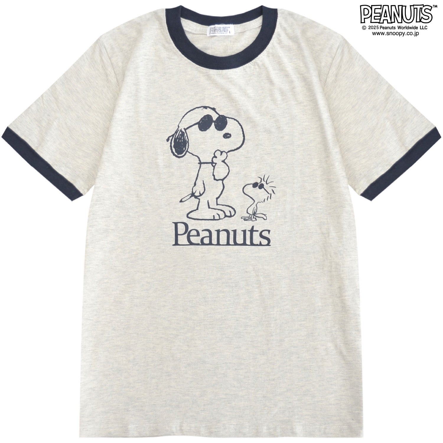 スヌーピー ジョークール ウッドストック チャーリーブラウン リンガーネック Tシャツ 半袖 トップス 友達柄 SNOOPY PEANUTS s1152-418sp