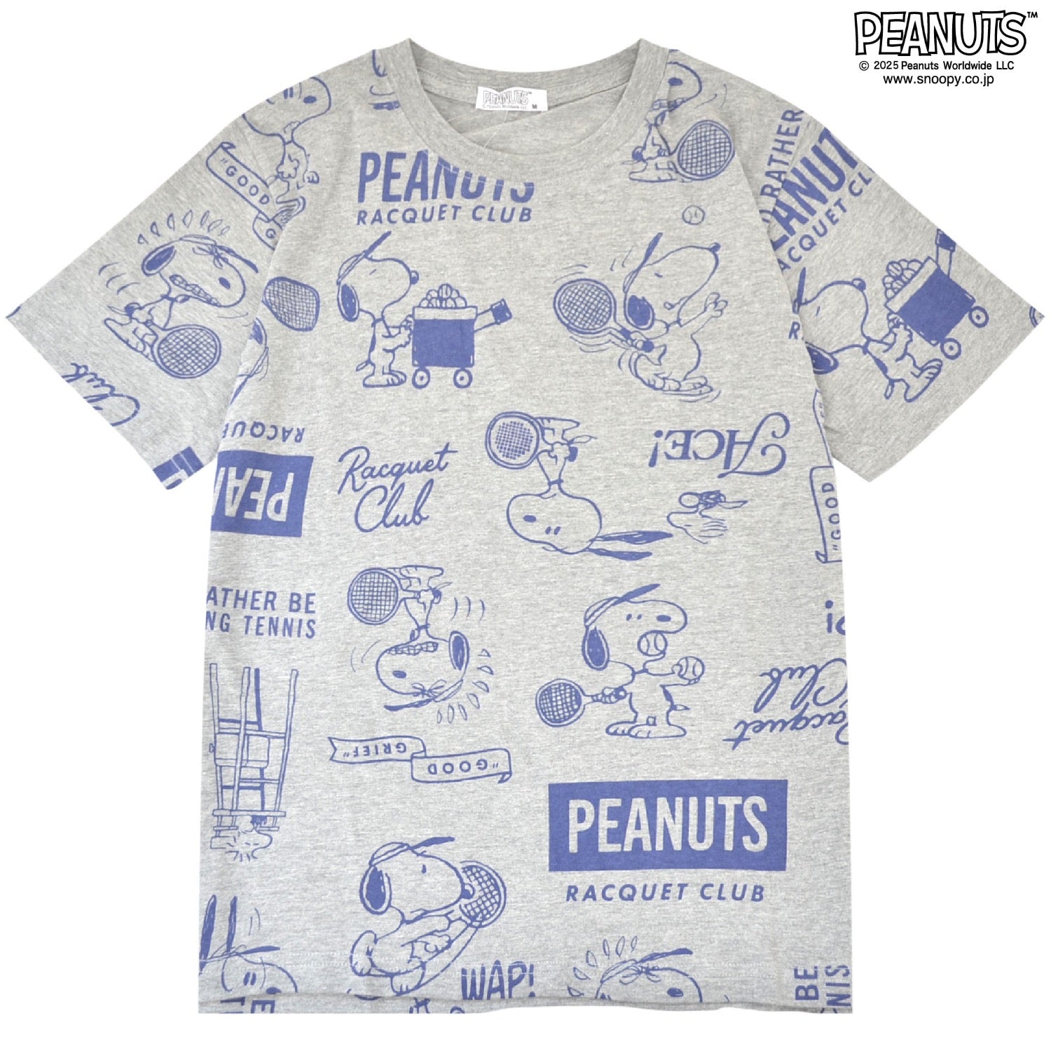 スヌーピー フレンズ 総柄 野球 テニス プリント Tシャツ 半袖 トップス 夏 SNOOPY PEANUTS s1152-424sp