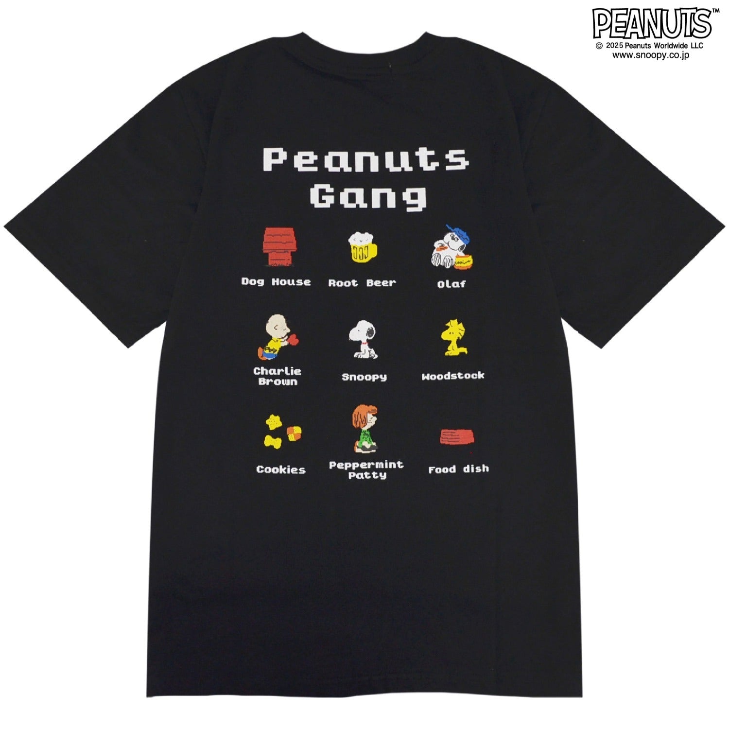 スヌーピー 半袖 ピクセル全員柄 バックプリント Tシャツ 天竺 SNOOPY PEANUTS s1152-43sp