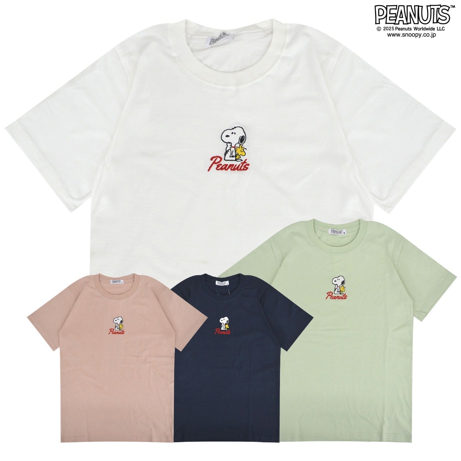 スヌーピー Tシャツ 半袖 トップス 刺繍 ウッドストック SNOOPY PEANUTS s1152-52sp