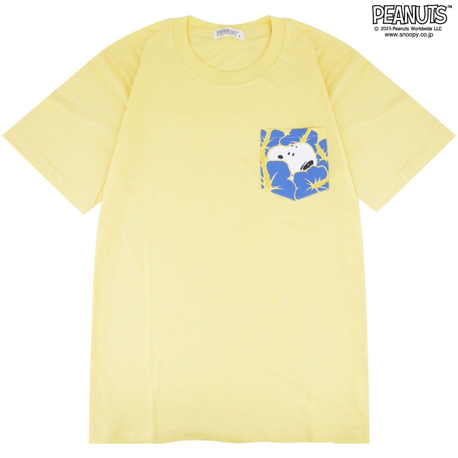 スヌーピー Tシャツ 半袖 トップス 柄ポケット 発泡プリント ワンポイント ハイビスカス SNOOPY PEANUTS s1152-57sp