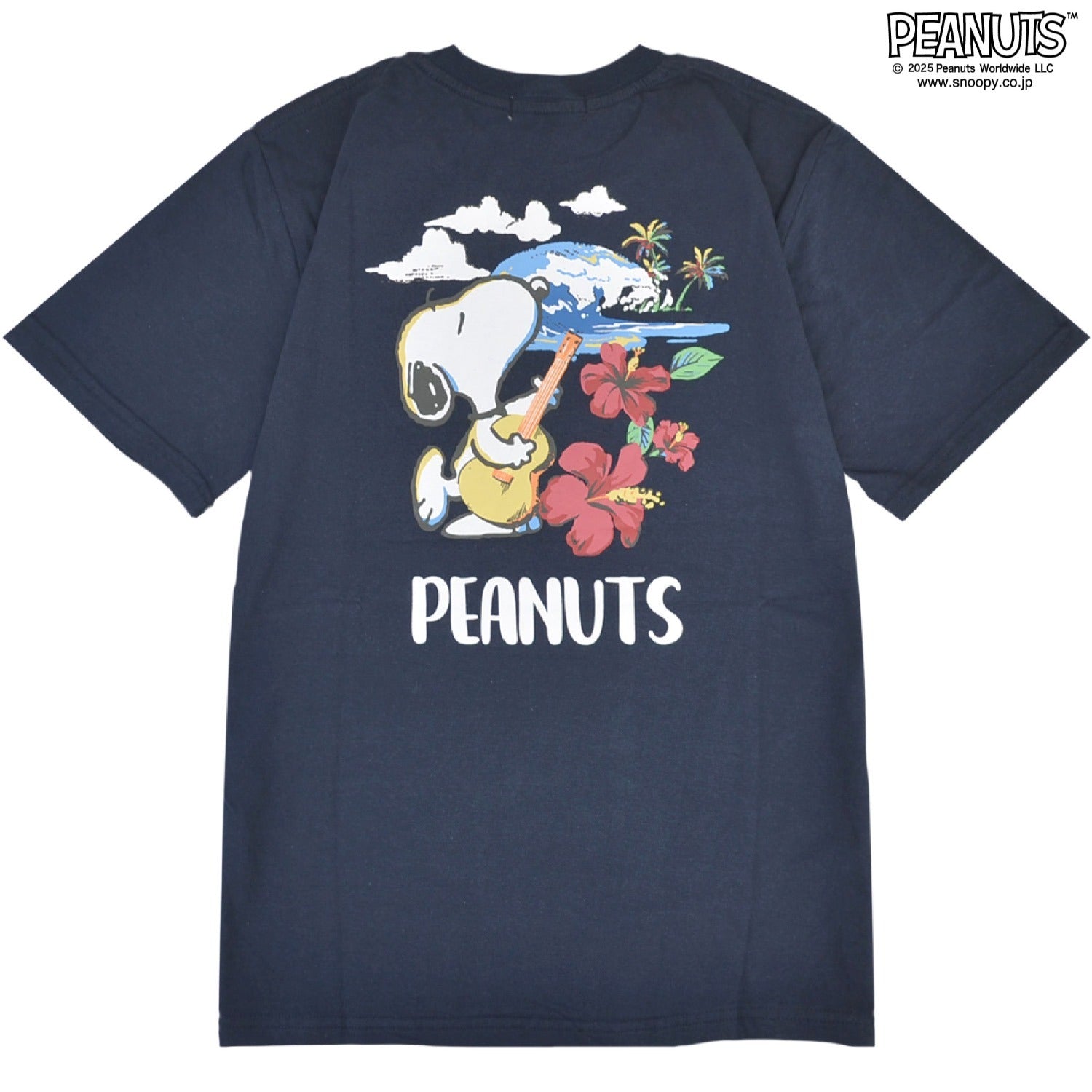 スヌーピー ウクレレ ハイビスカス ハワイアン プリント 半袖 Tシャツ 春 夏 SNOOPY PEANUTS s1152-60sp