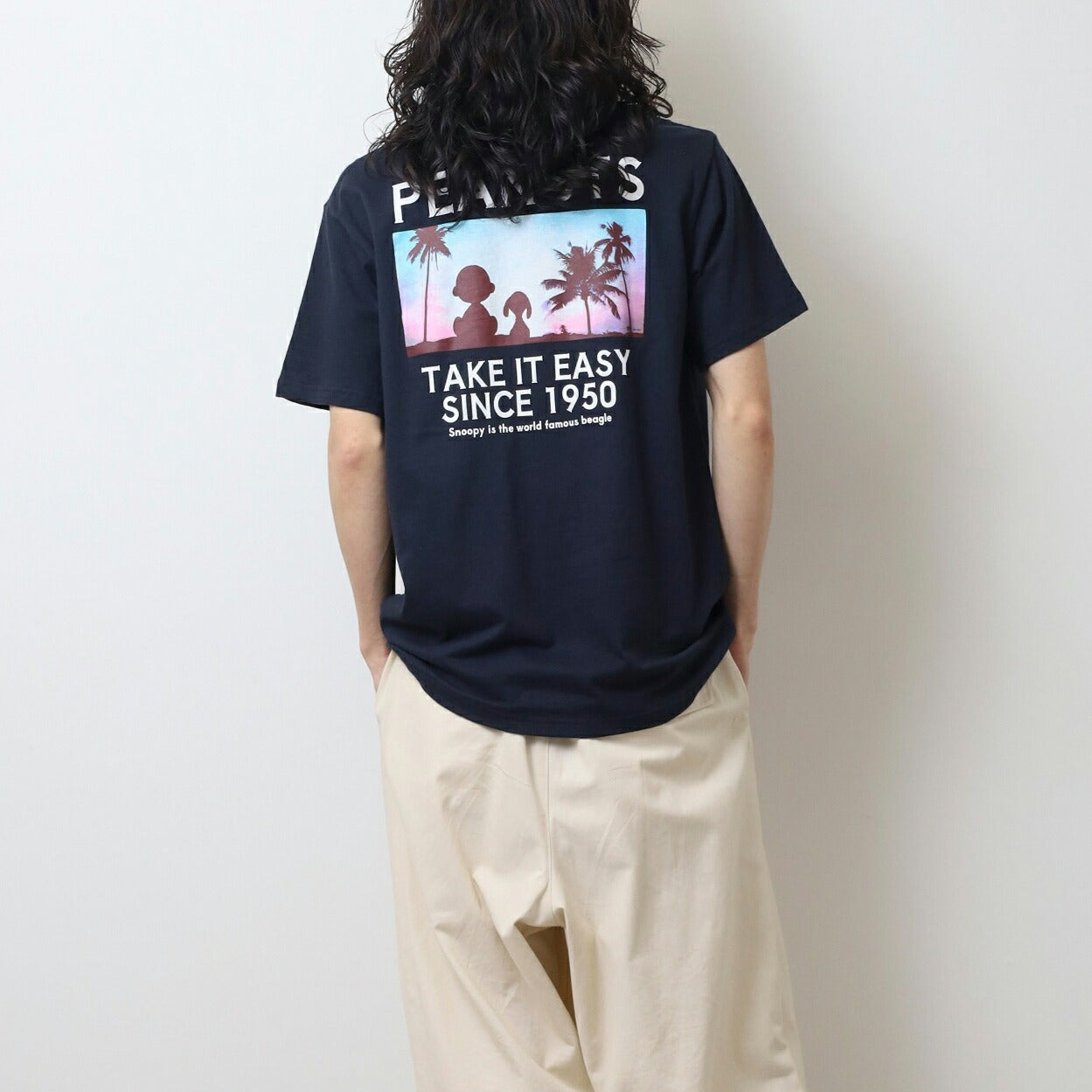 スヌーピー Tシャツ 半袖 トップス バック フォト プリント 刺繍 SNOOPY PEANUTS s1152-66sp