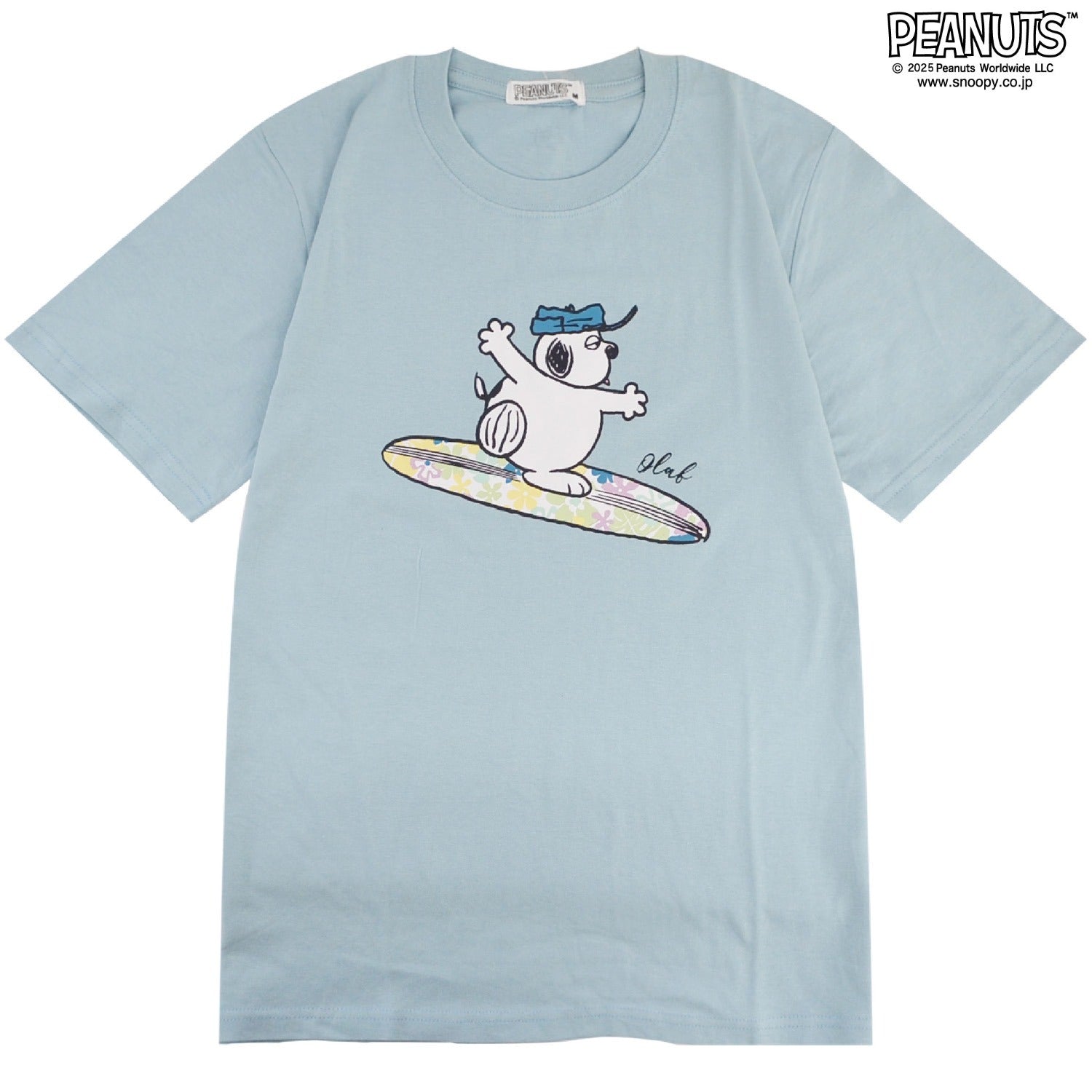 スヌーピー PEAUTS オラフ 花柄 プリント 天竺 半袖 Tシャツ サーフィン SNOOPY PEAUTS s1152-80sp