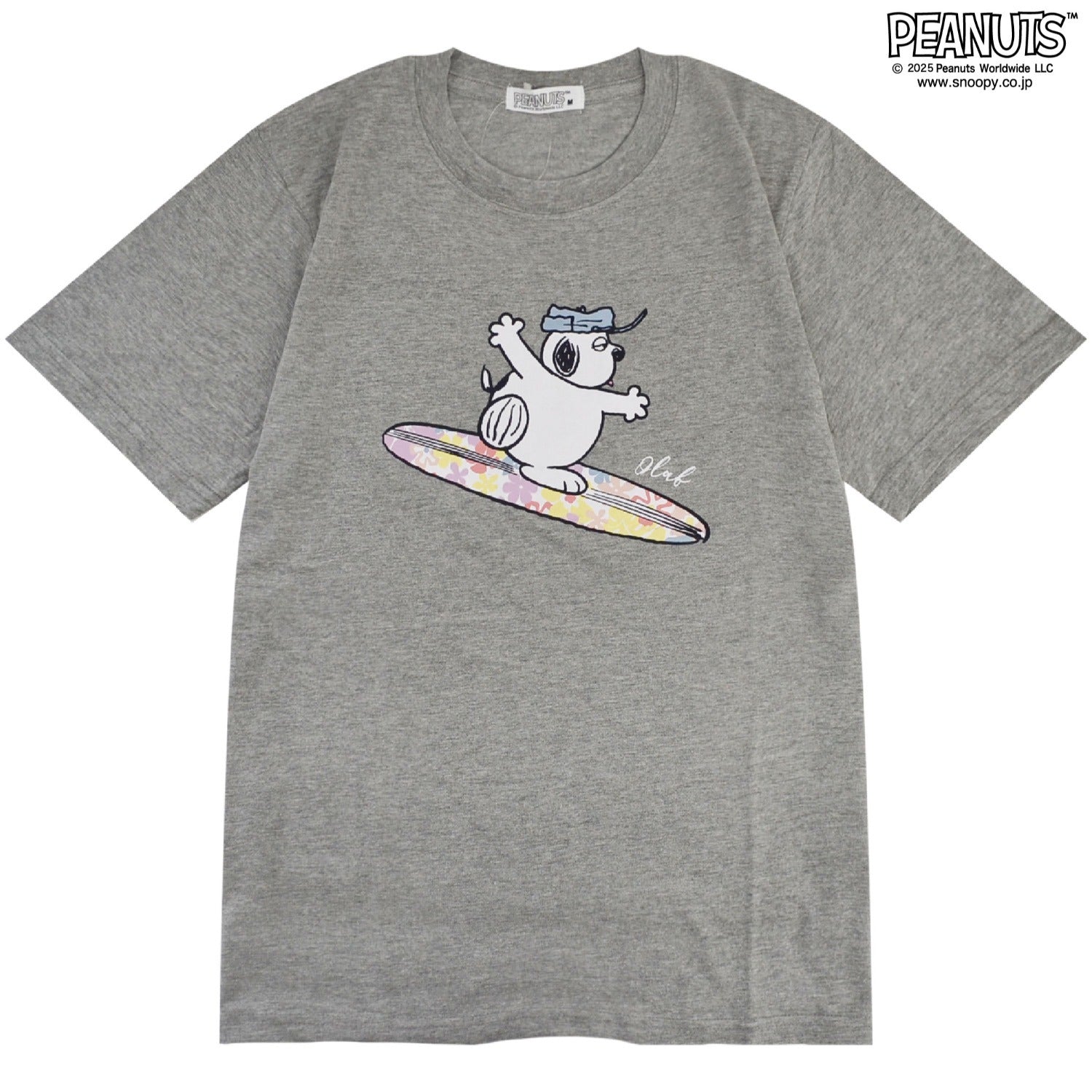 スヌーピー PEAUTS オラフ 花柄 プリント 天竺 半袖 Tシャツ サーフィン SNOOPY PEAUTS s1152-80sp