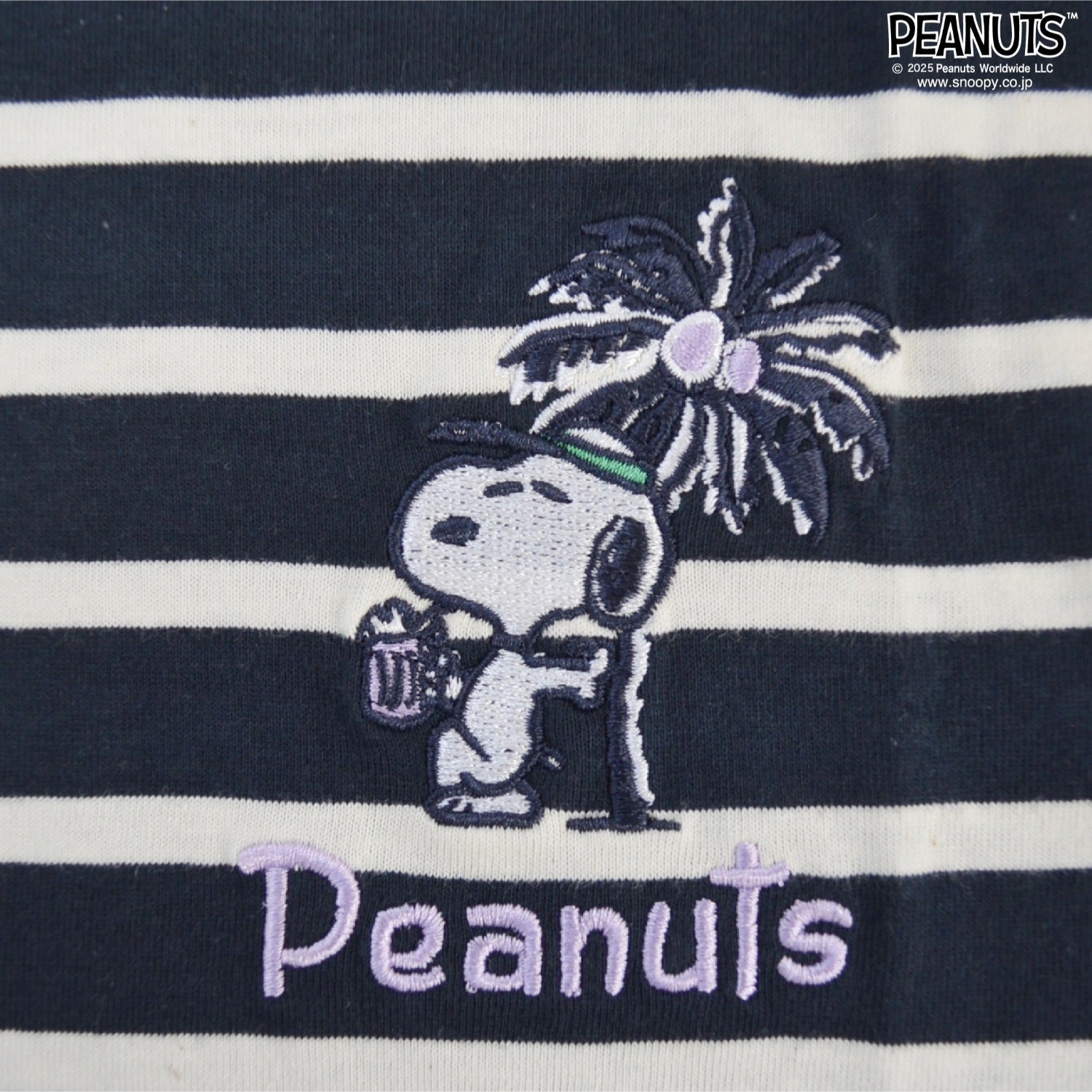 スヌーピー 半袖 Tシャツ ボーダー 春夏 天竺 刺繡 SNOOPY PEANUT s1152-83sp