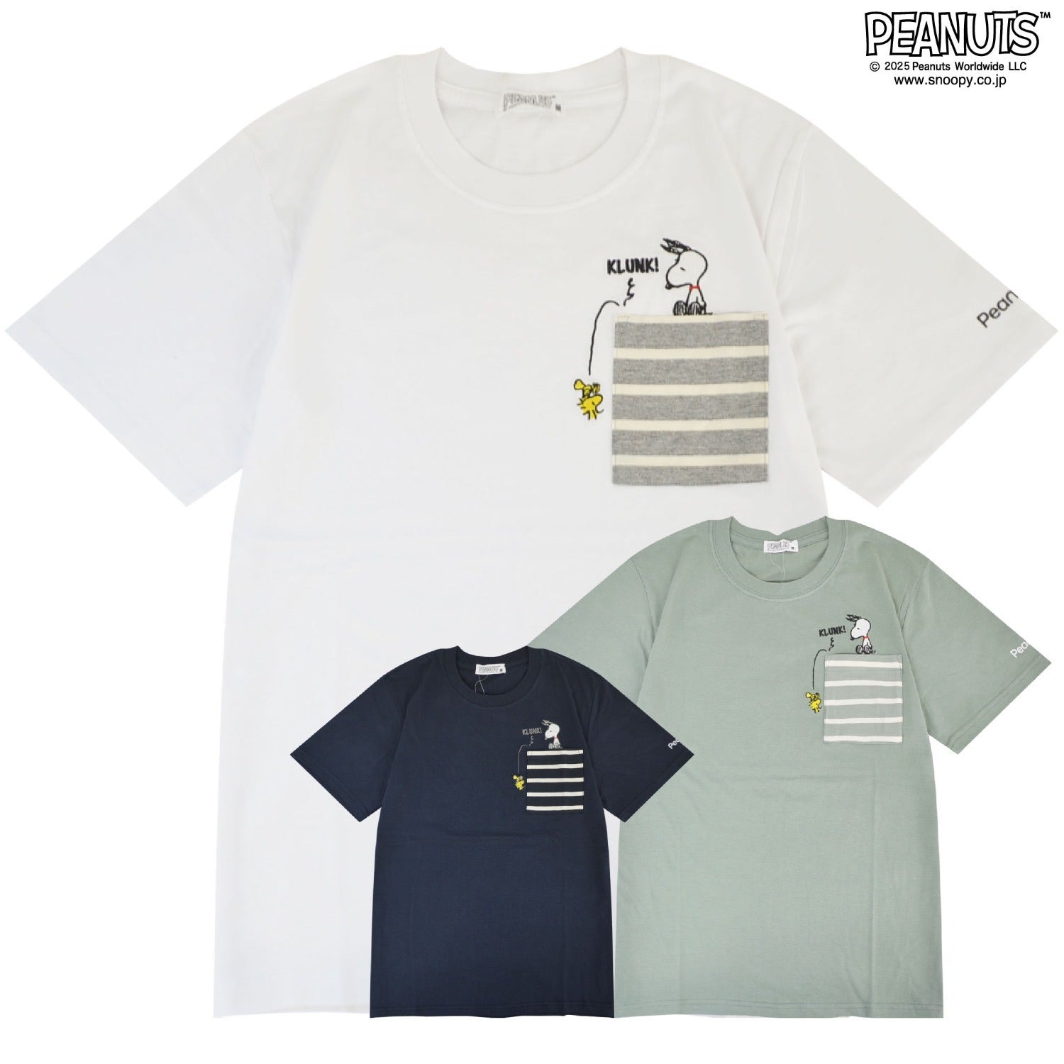 スヌーピー 半袖 Tシャツ ボーダー ポケット付き 春夏 天竺 SNOOPY PEANUT s1152-86sp