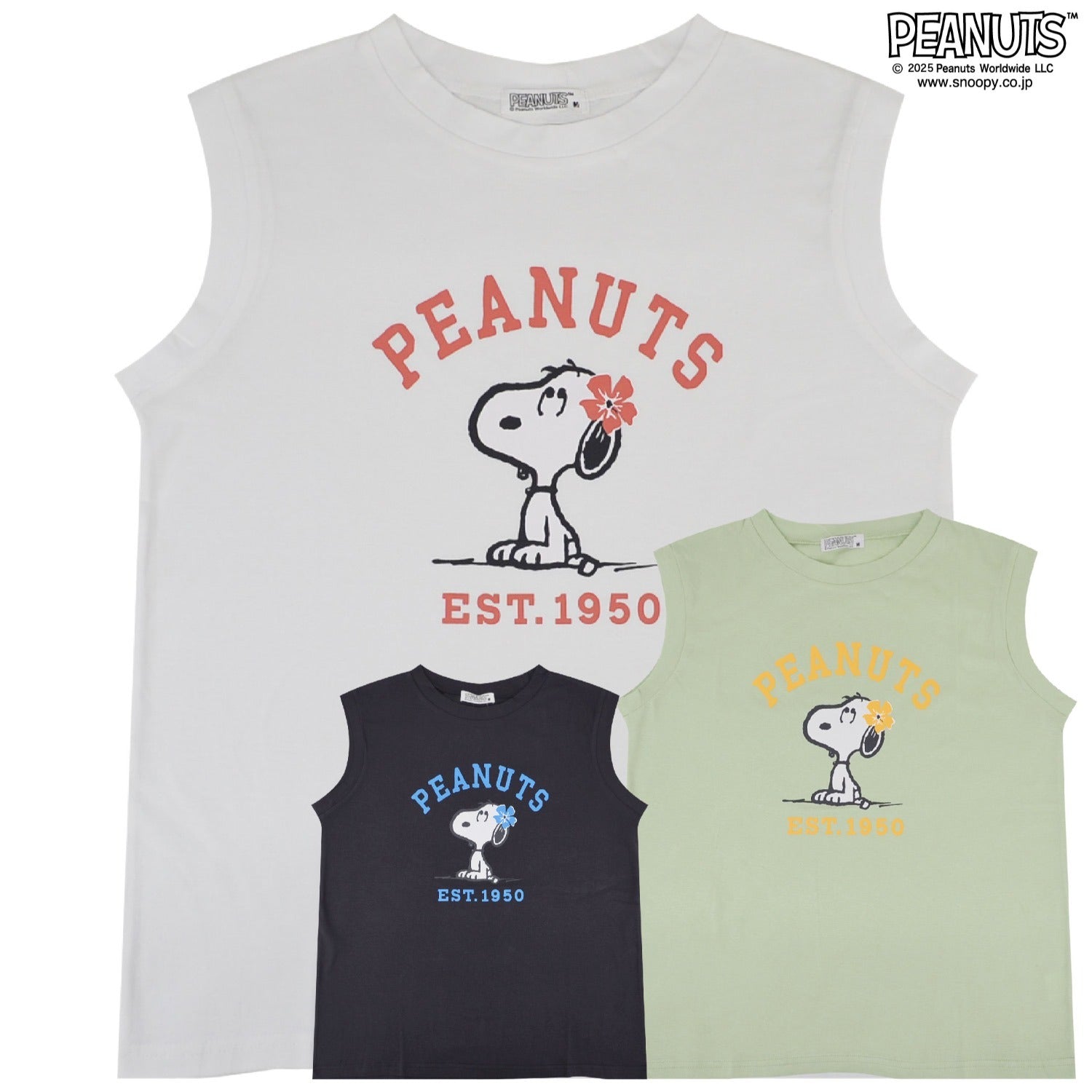 スヌーピー プリント ノースリーブ Tシャツ 夏 SNOOPY PEAUTS s1152-87sp