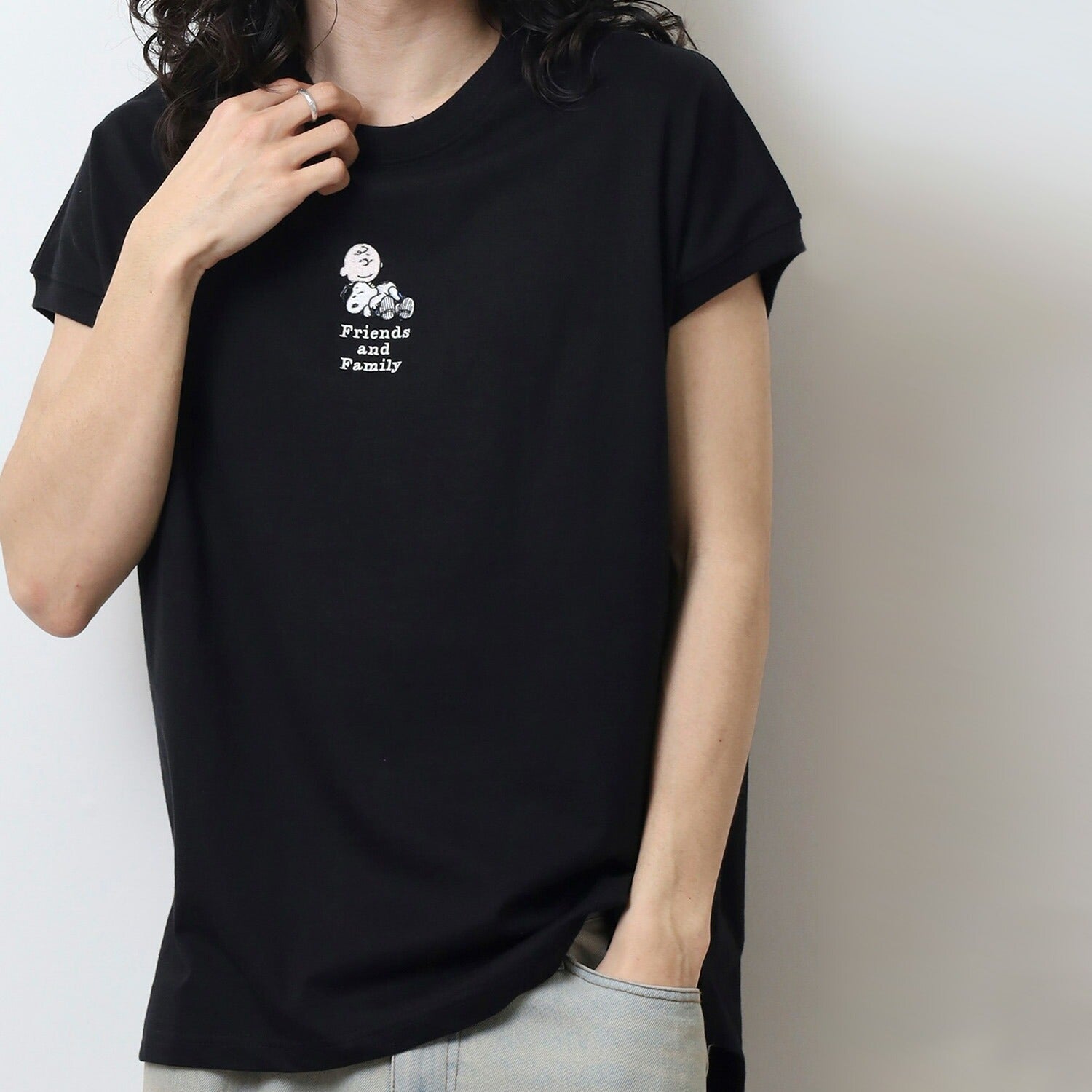 スヌーピー 半袖 刺繍 フレンチスリーブTシャツ チャーリーブラウン SNOOPY PEAUTS s1152-88sp