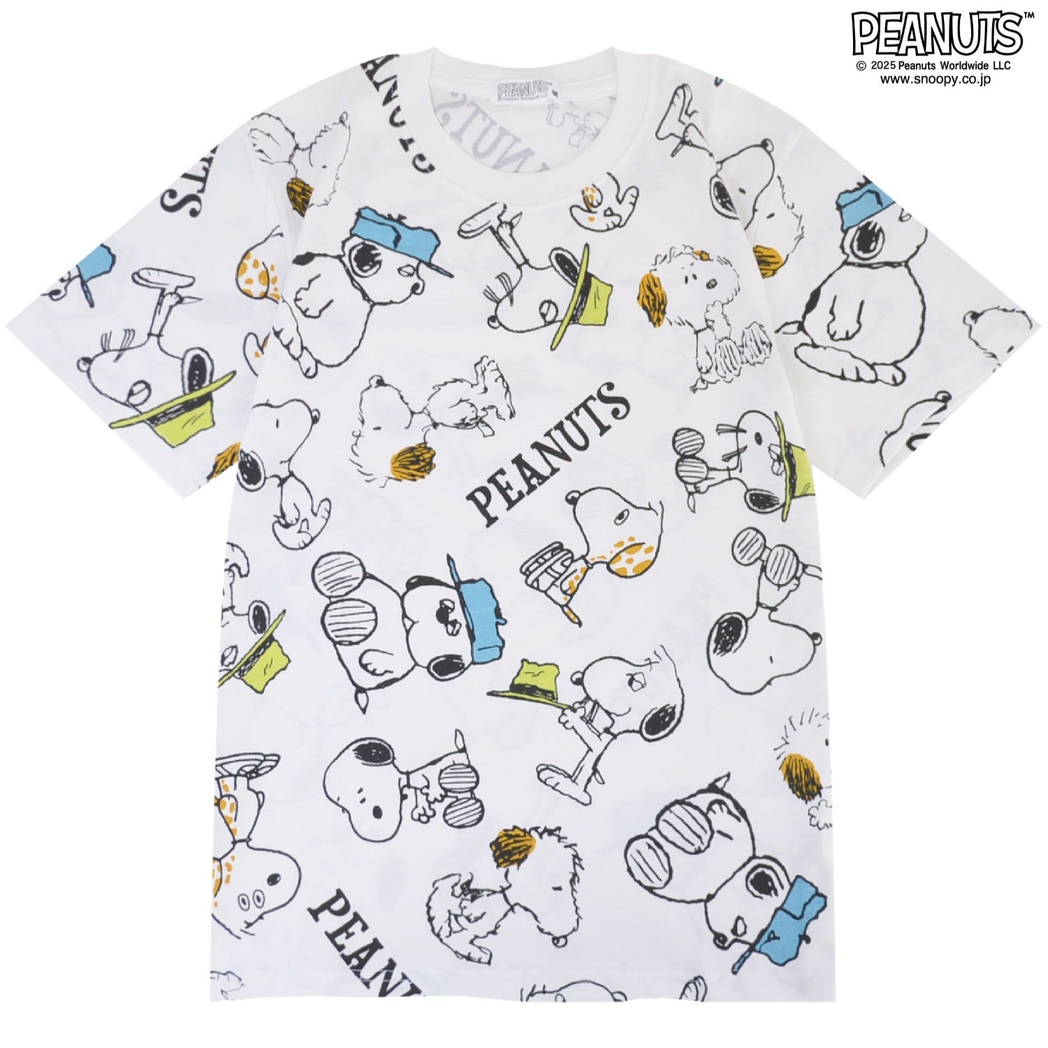 スヌーピー 半袖 Tシャツ 総柄 春夏 天竺 オラフ スパイク アンディー マーブルス SNOOPY PEANUT s1152-89sp