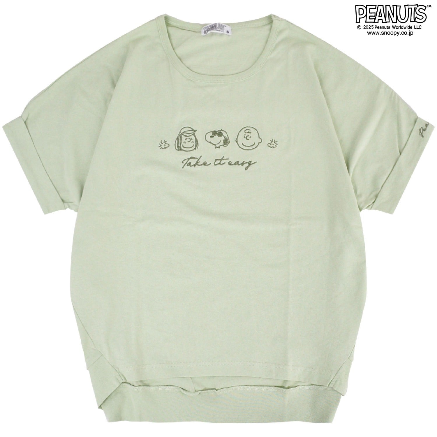スヌーピー Tシャツ 半袖 トップス 裾 バルーン チャーリーブラウン ペパーミント・パティ ウッドストック 刺繍 SNOOPY PEANUTS s1152-91sp