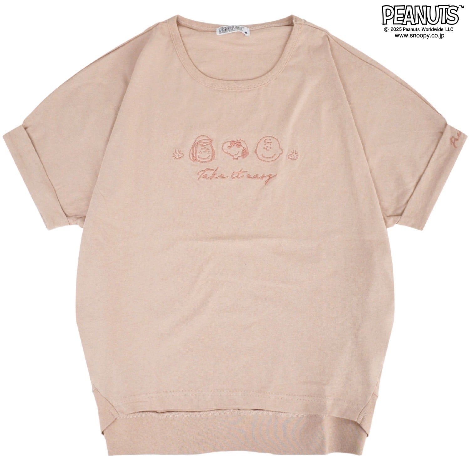 スヌーピー Tシャツ 半袖 トップス 裾 バルーン チャーリーブラウン ペパーミント・パティ ウッドストック 刺繍 SNOOPY PEANUTS s1152-91sp
