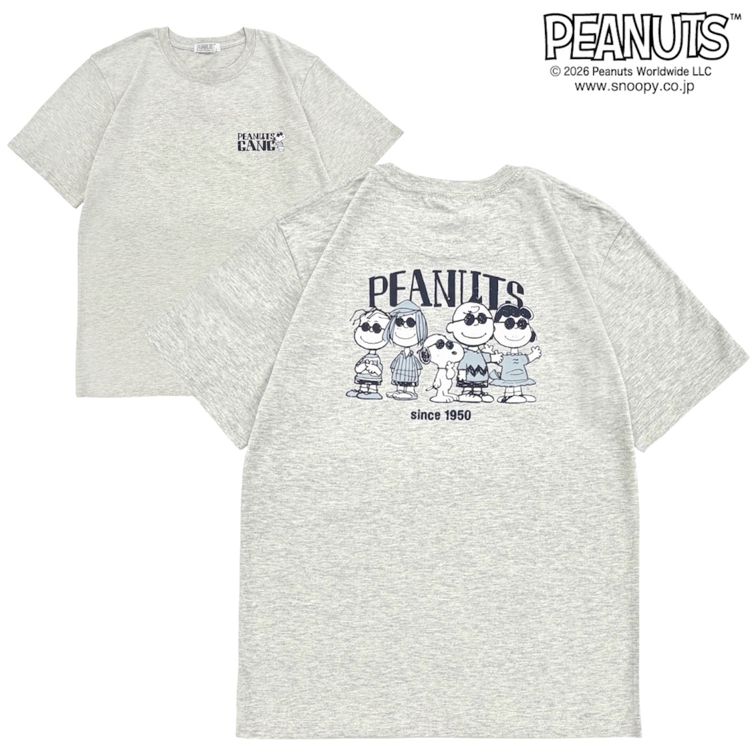 スヌーピー 横断歩道 サングラス プリント 半袖 Tシャツ バックプリント 天竺 メンズ レディース 夏 SNOOPY PEANUTS s1162-102