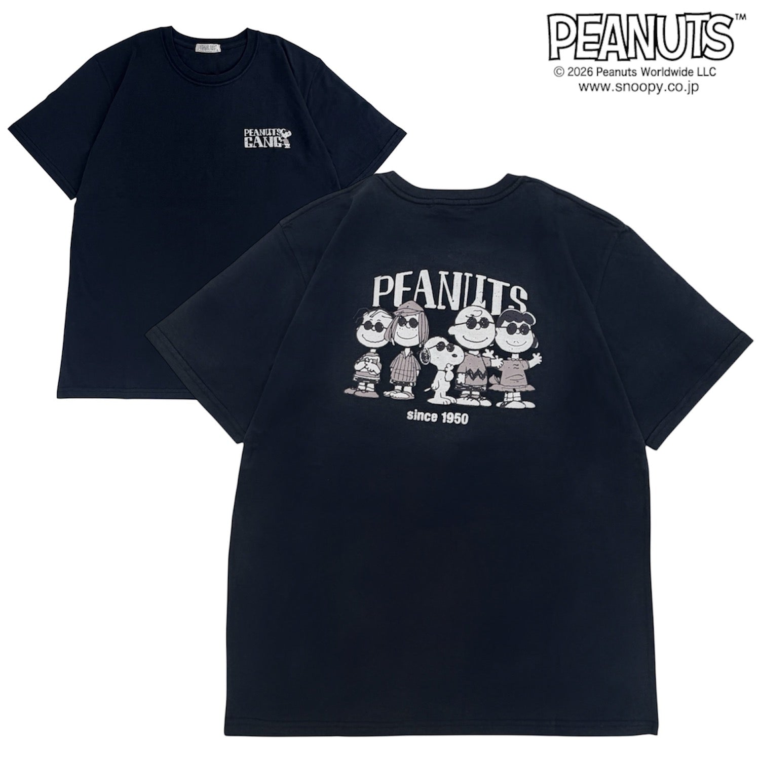 スヌーピー 横断歩道 サングラス プリント 半袖 Tシャツ バックプリント 天竺 メンズ レディース 夏 SNOOPY PEANUTS s1162-102