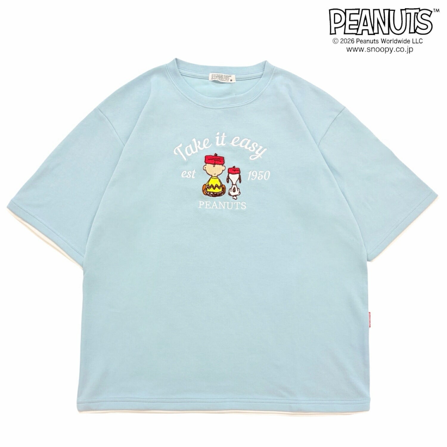 スヌーピー チャーリー・ブラウン 半袖 Tシャツ 刺繍 トップス ビッグシルエット 接触冷感 レディース メンズ 春 夏 SNOOPY PEANUTS s1162-165sp
