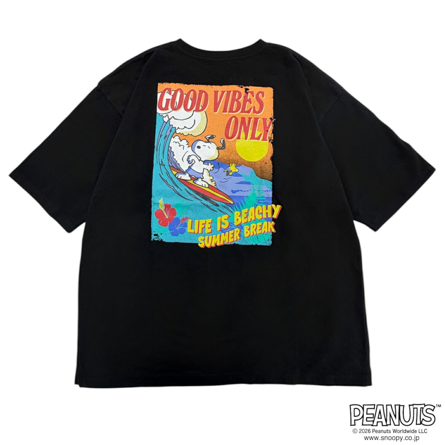 スヌーピー 波乗り柄 サーフィン プリント ヘビーウェイト ドロップショルダー 半袖 Tシャツ トップス 天竺 メンズ レディース 春 夏 SNOOPY PEANUTS s1162-172sp