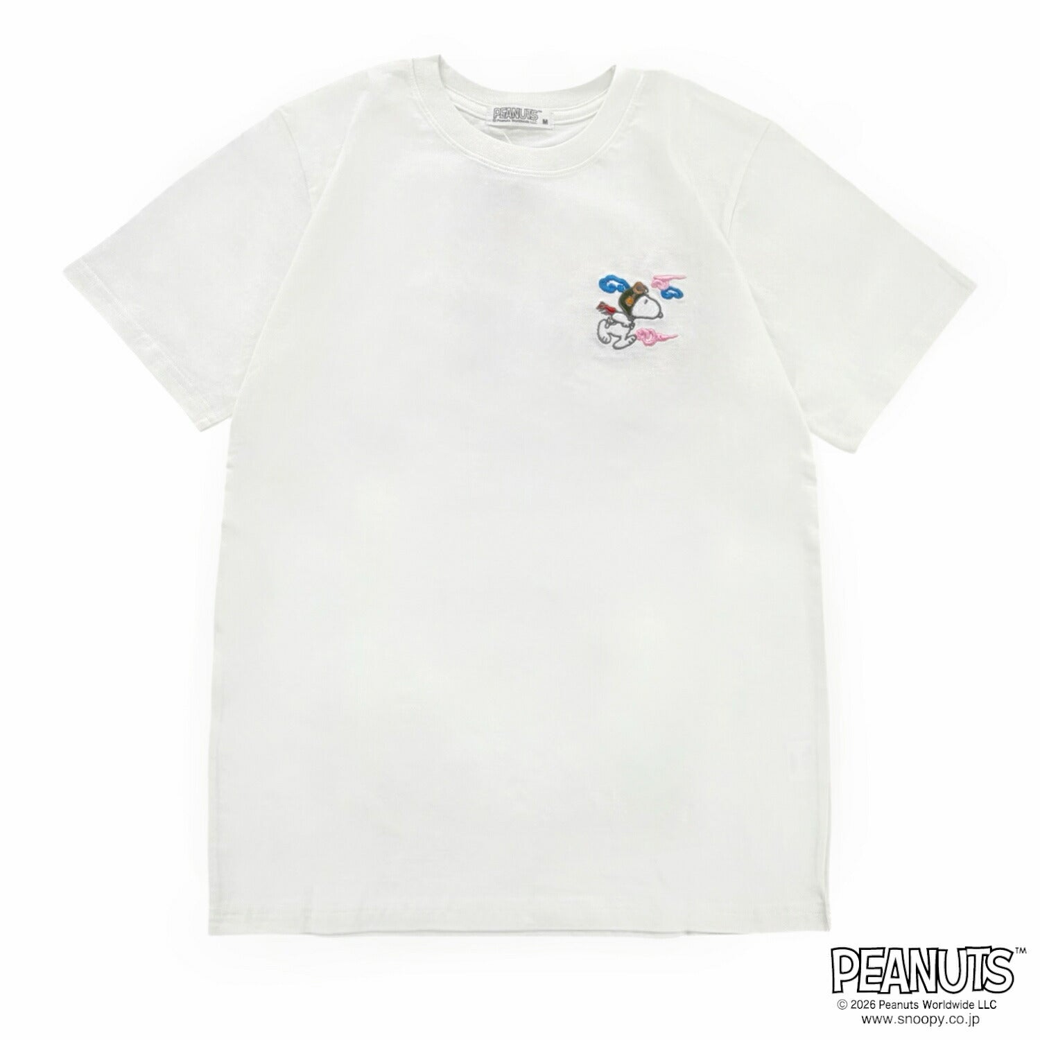 スヌーピー フライング・エース 地図柄 バックプリント 刺繍 天竺 半袖 Tシャツ SNOOPY PEA s1162-223sp