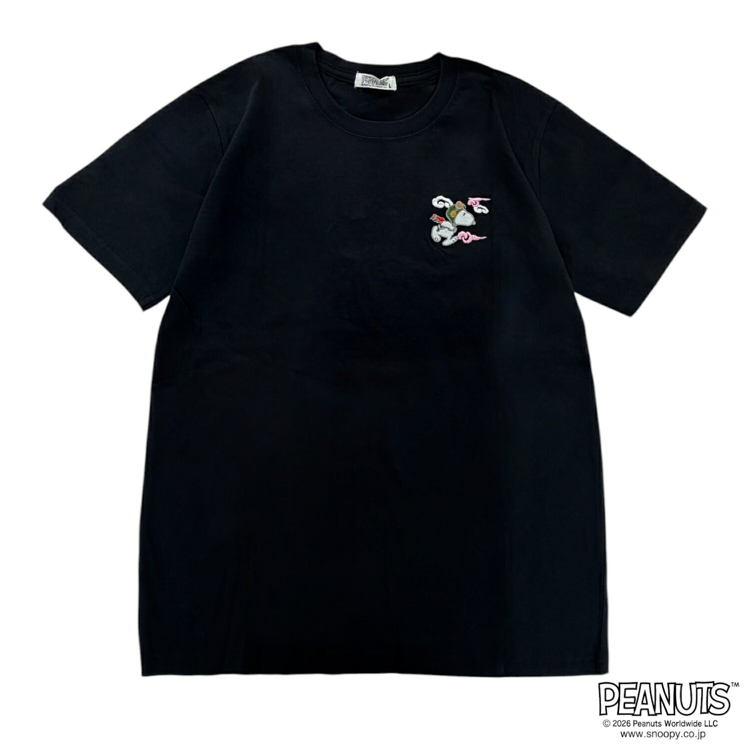 スヌーピー フライング・エース 地図柄 バックプリント 刺繍 天竺 半袖 Tシャツ SNOOPY PEA s1162-223sp