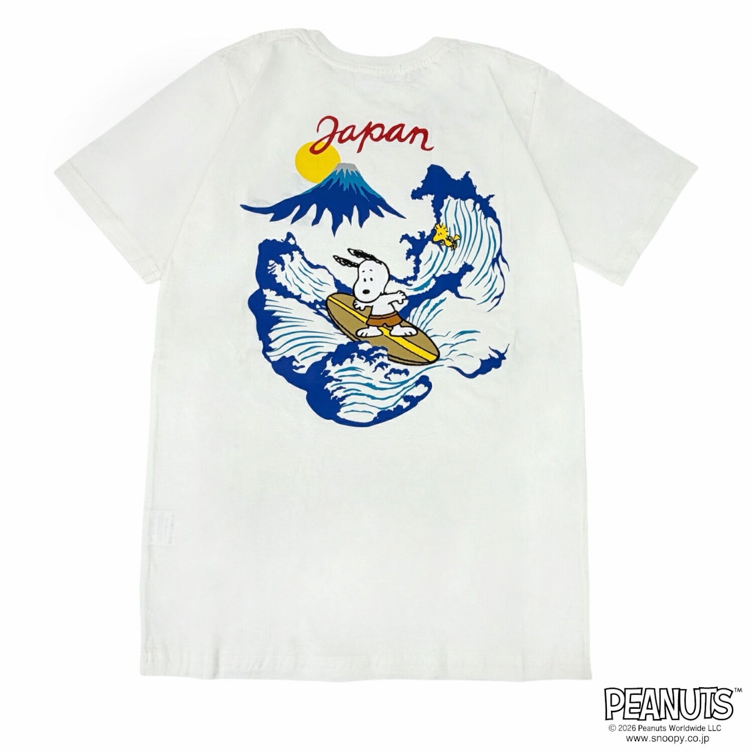 スヌーピー 波柄 バックプリント 刺繍 天竺 半袖 Tシャツ メンズ レディース 春 夏 SNOOPY PEANUTS s1162-225sp