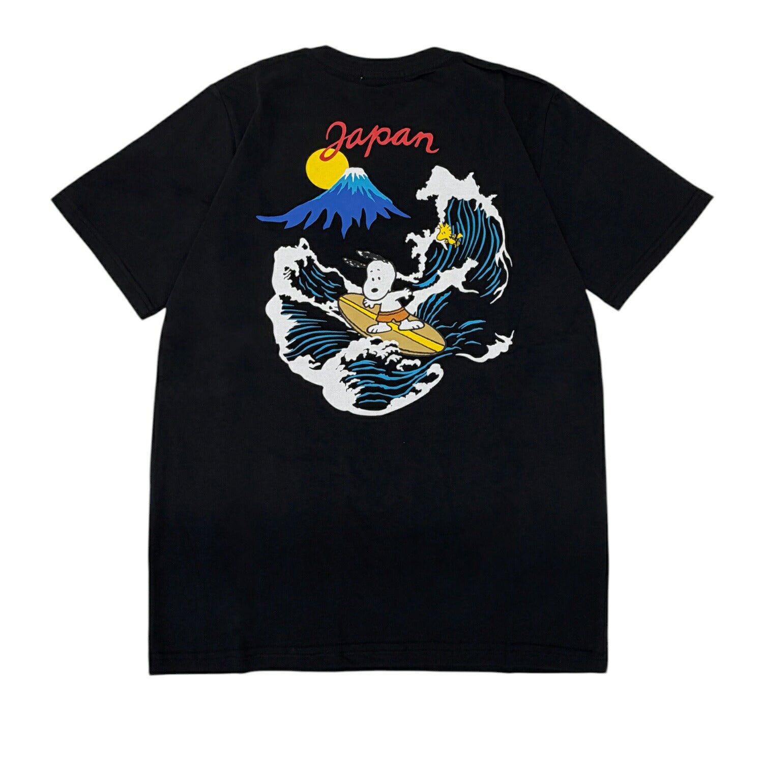 スヌーピー 波柄 バックプリント 刺繍 天竺 半袖 Tシャツ メンズ レディース 春 夏 SNOOPY PEANUTS s1162-225sp