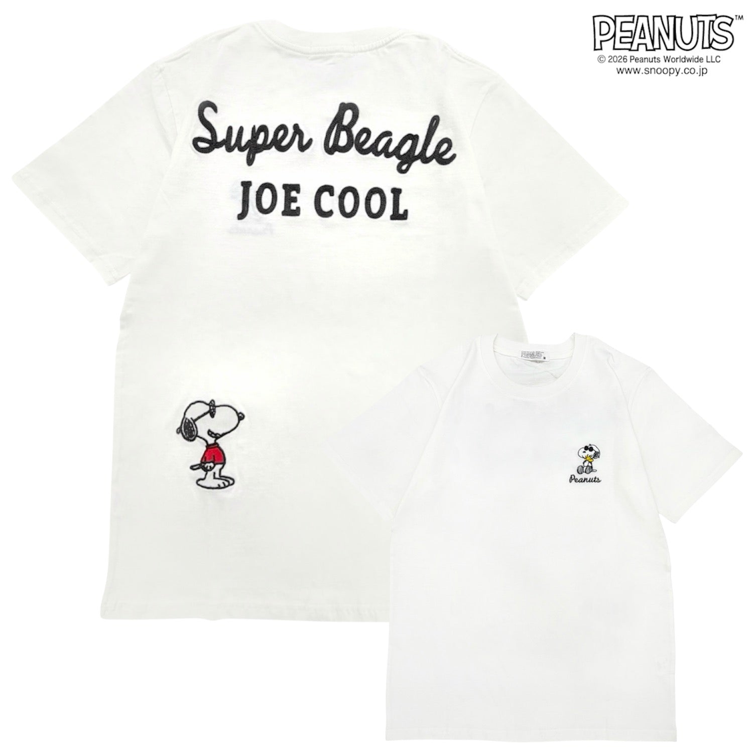 スヌーピー ジョークール 半袖 Tシャツ バック刺繍 天竺 メンズ レディース 夏 SNOOPY JOE COOL PEANUTS s1162-230sp