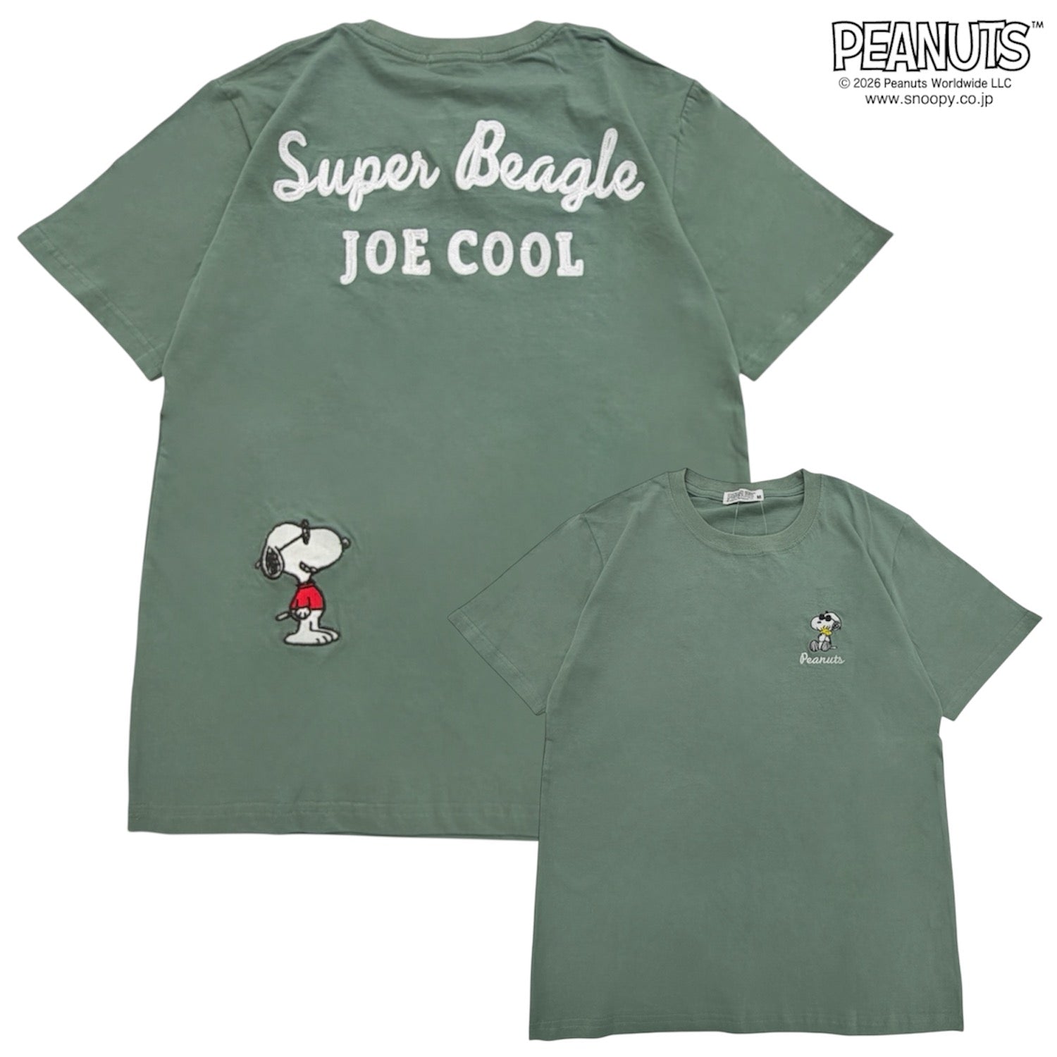 スヌーピー ジョークール 半袖 Tシャツ バック刺繍 天竺 メンズ レディース 夏 SNOOPY JOE COOL PEANUTS s1162-230sp