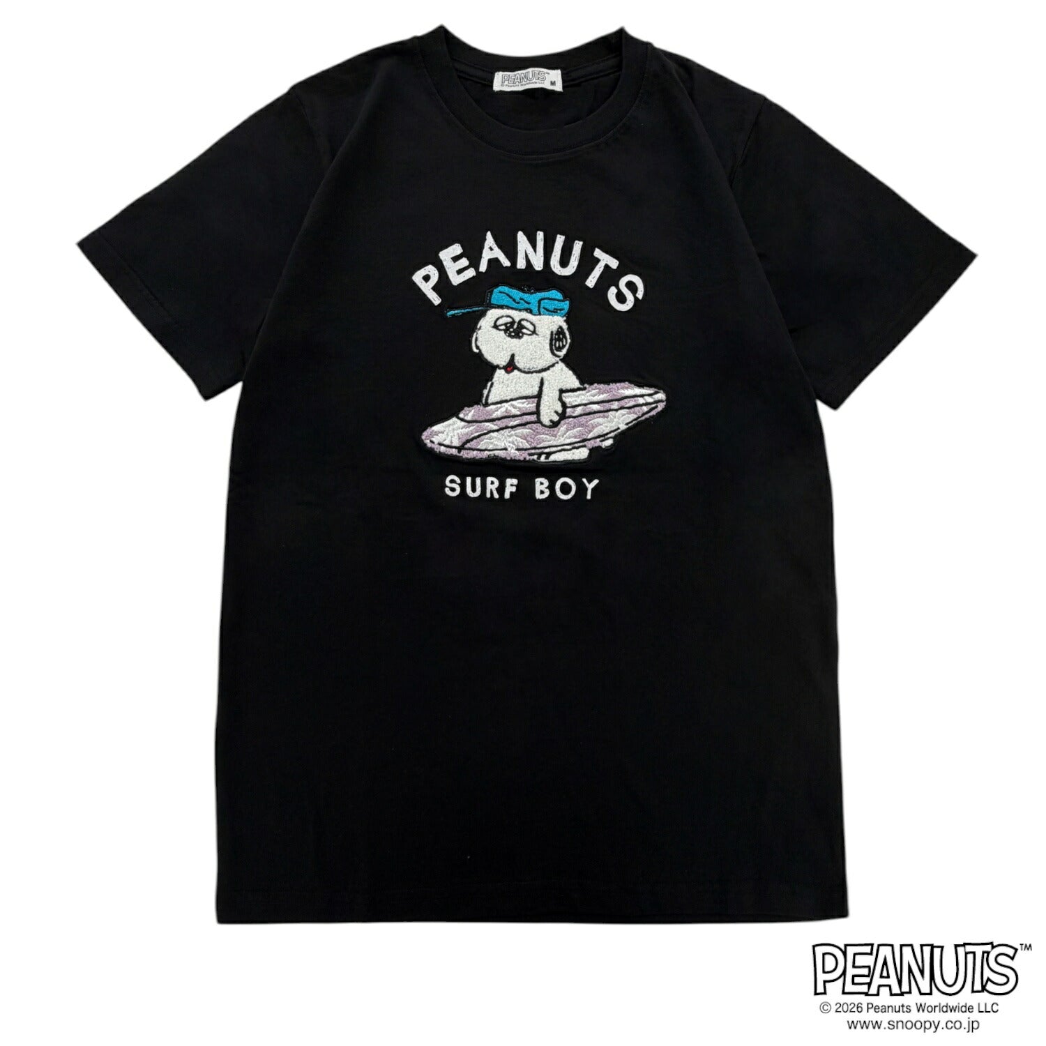 スヌーピー オラフ サーフ柄 プリント サガラ刺繍 天竺 半袖 Tシャツ メンズ レディース 春 夏 SNOOPY PEANUTS s1162-233sp