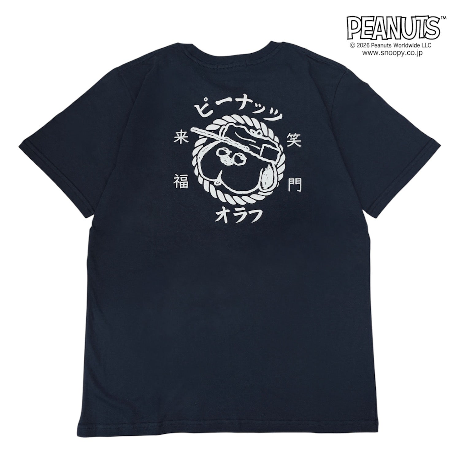スヌーピー オラフ 半袖 Tシャツ 笑門来福 和柄 バックプリント 天竺 メンズ レディース SNOOPY PEANUTS s1162-250sp