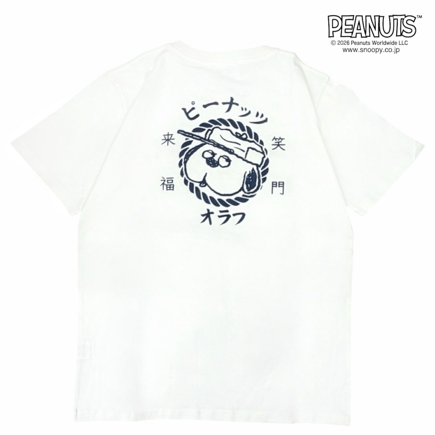 スヌーピー オラフ 半袖 Tシャツ 笑門来福 和柄 バックプリント 天竺 メンズ レディース SNOOPY PEANUTS s1162-250sp