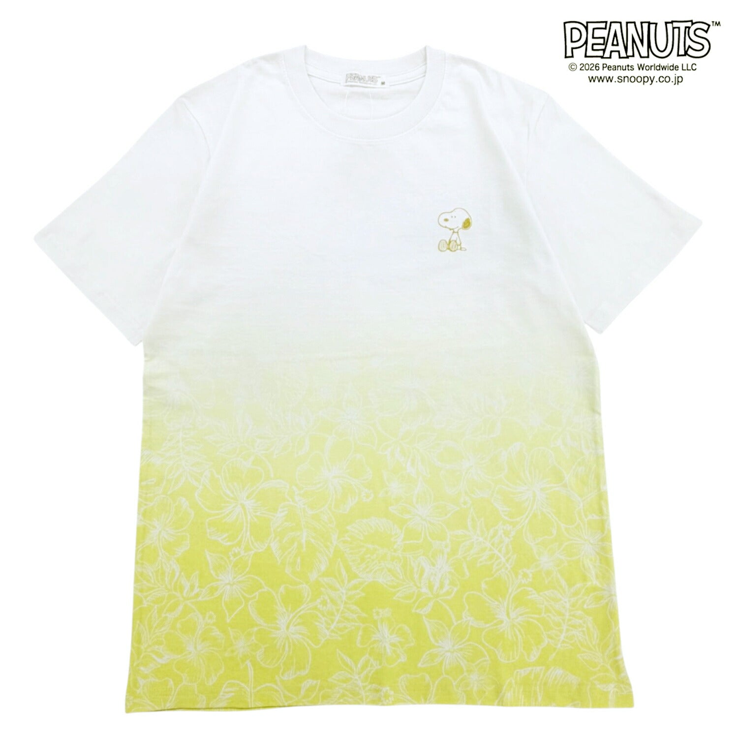 スヌーピー ハイビスカス柄 半袖 Tシャツ グラデーション プリント 天竺 メンズ レディース 春 夏 SNOOPY PEANUTS s1162-251sp