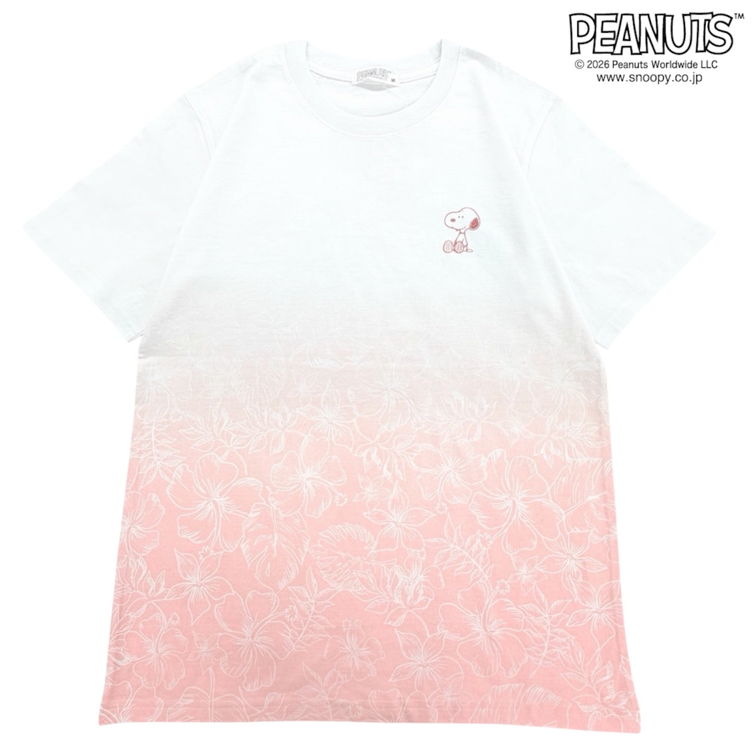 スヌーピー ハイビスカス柄 半袖 Tシャツ グラデーション プリント 天竺 メンズ レディース 春 夏 SNOOPY PEANUTS s1162-251sp