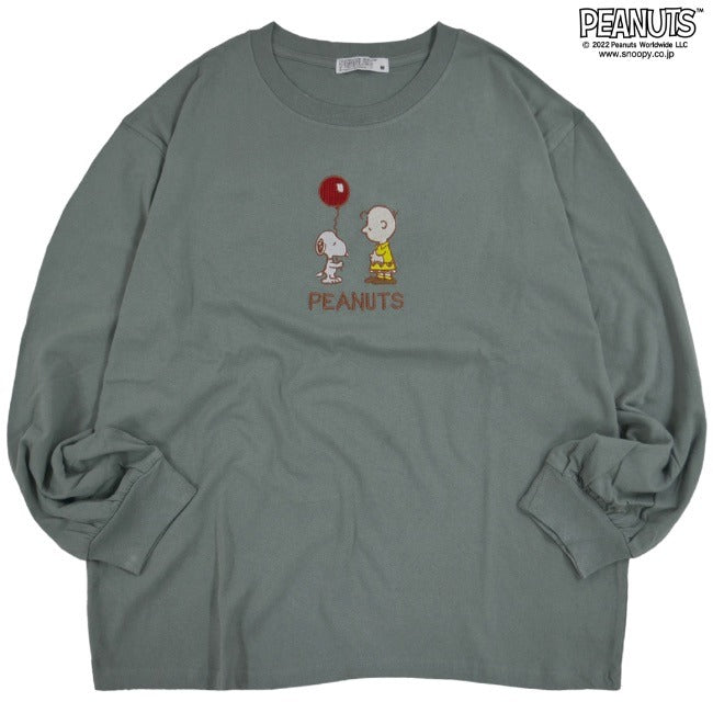 スヌーピー Tシャツ 長袖 刺繍 チャリーブラウン フライングエース PEANUTS SNOOPY s1223-546sp