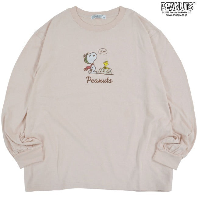 スヌーピー Tシャツ 長袖 刺繍 チャリーブラウン フライングエース PEANUTS SNOOPY s1223-546sp