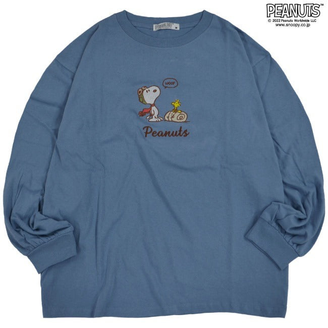 スヌーピー Tシャツ 長袖 刺繍 チャリーブラウン フライングエース PEANUTS SNOOPY s1223-546sp