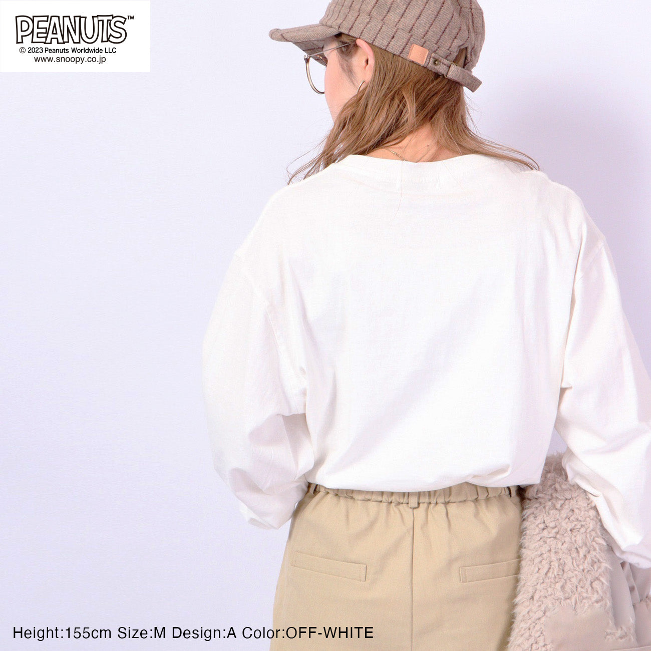 スヌーピー オラフ Tシャツ ロンT 長袖 バルーン シルエット 刺繍 SNOOPY PEANUTS s1223-547sp