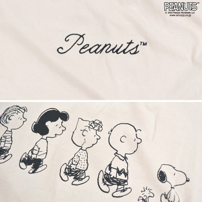 スヌーピー BIG Tシャツ オーバーサイズ 長袖 切り替え 刺繍 バック PEANUTS SNOOPY