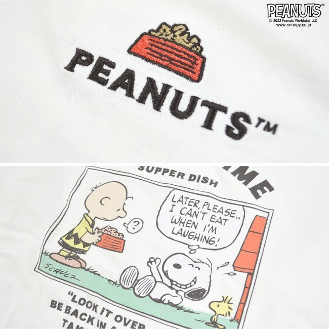 スヌーピー BIG Tシャツ オーバーサイズ 長袖 切り替え 刺繍 バック PEANUTS SNOOPY