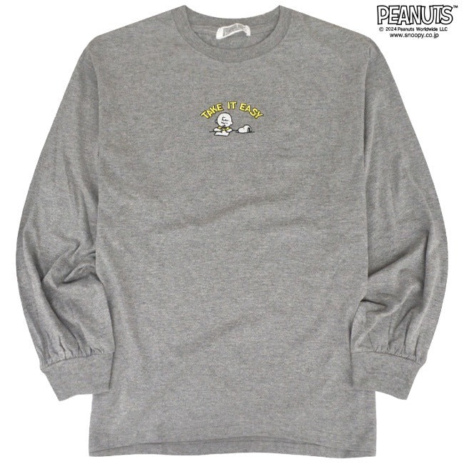 スヌーピー バルーン ビッグ Tシャツ 刺繍 長袖 オーバーサイズ SNOOPY PEANUTS s1233-554sp