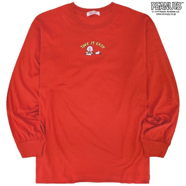 スヌーピー バルーン ビッグ Tシャツ 刺繍 長袖 オーバーサイズ SNOOPY PEANUTS s1233-554sp