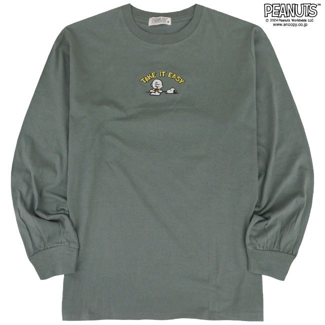 スヌーピー バルーン ビッグ Tシャツ 刺繍 長袖 オーバーサイズ SNOOPY PEANUTS s1233-554sp