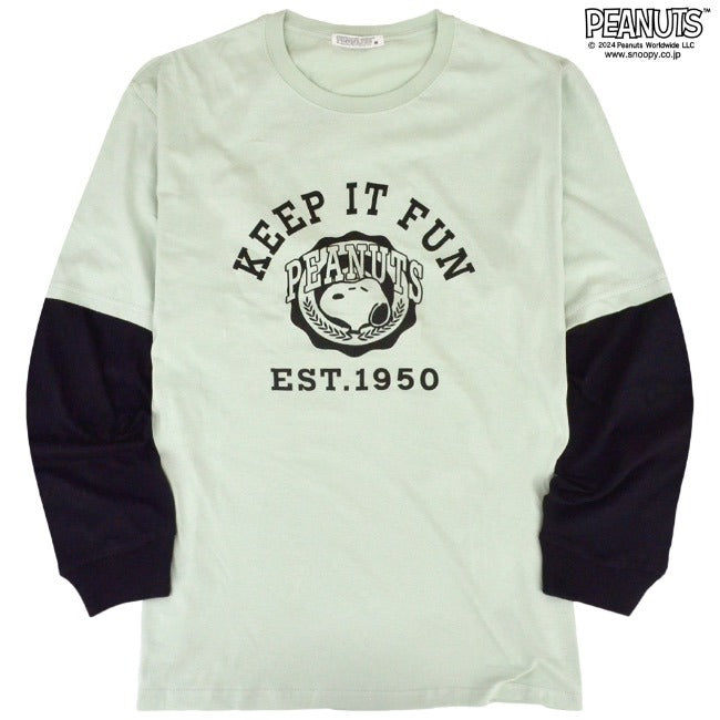 スヌーピー 切替 長袖 Tシャツ 袖切替 ロンT 春秋 SNOOPY PEANUTS s1233-556sp