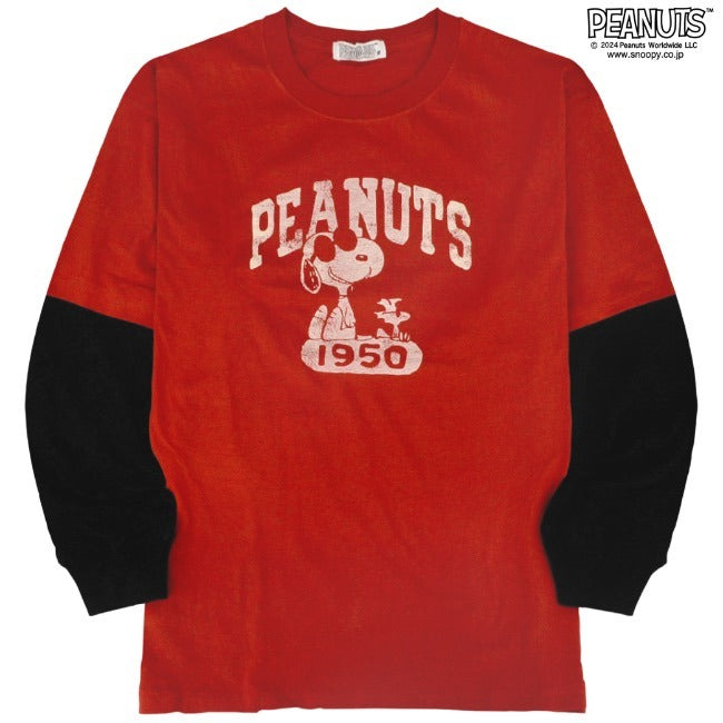 スヌーピー 切替 長袖 Tシャツ 袖切替 ロンT 春秋 SNOOPY PEANUTS s1233-556sp