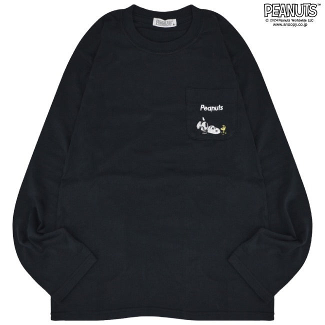 スヌーピー Tシャツ 長袖 トップス 刺繍 ポケット オラフ SNOOPY PEANUTS s1243-16sp