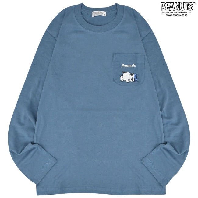スヌーピー Tシャツ 長袖 トップス 刺繍 ポケット オラフ SNOOPY PEANUTS s1243-16sp