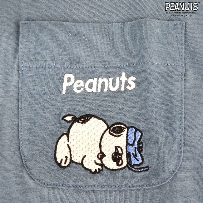 スヌーピー Tシャツ 長袖 トップス 刺繍 ポケット オラフ SNOOPY PEANUTS s1243-16sp