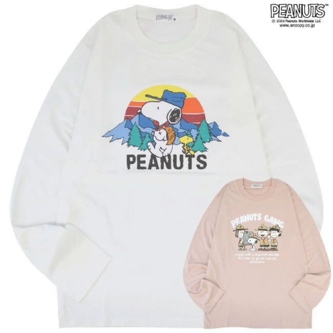 スヌーピー 長袖 Tシャツ トップス プリント ウッドストック ロンT PEANUTS SNOOPY s1243-18sp