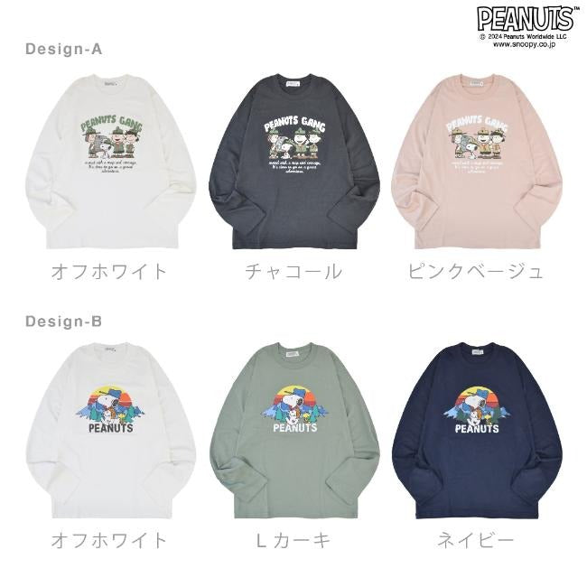 スヌーピー 長袖 Tシャツ トップス プリント ウッドストック ロンT PEANUTS SNOOPY s1243-18sp