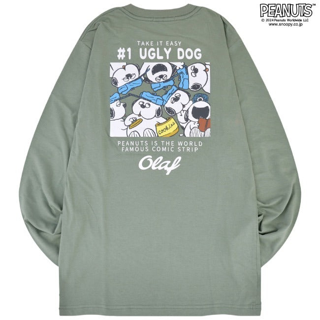 スヌーピー 長袖 Tシャツ トップス バック プリント オラフ SNOOPY PEANUTS s1243-19sp