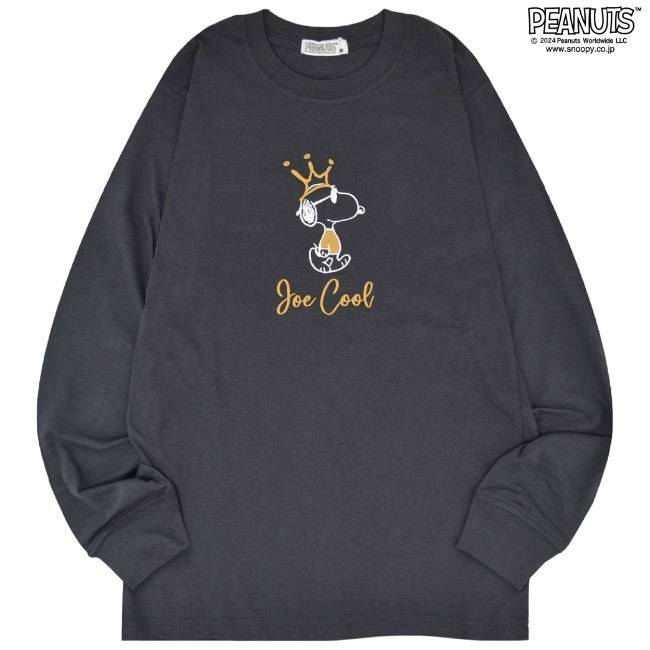スヌーピー 長袖 Tシャツ トップス 刺繍 ジョークール SNOOPY PEANUTS JOE COOL s1243-20sp